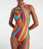 Pucci Printed cutout swimsuit