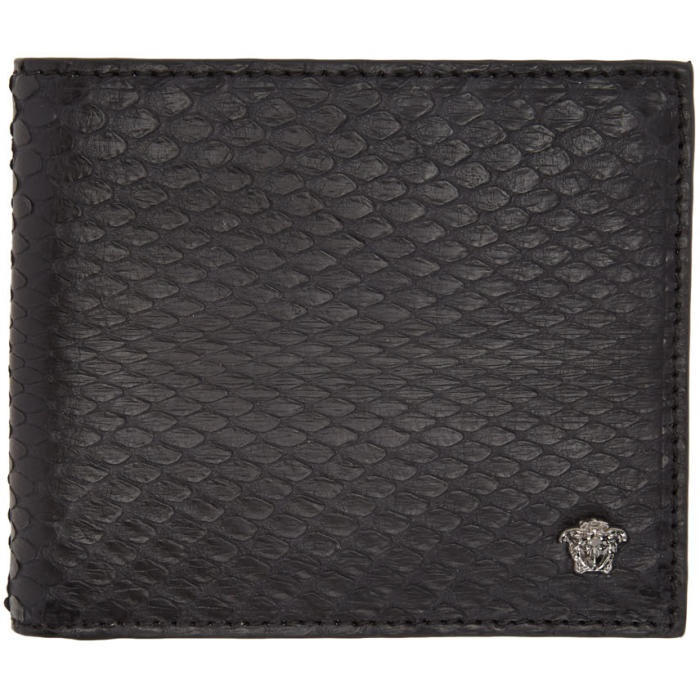 Photo: Versace Black Snake-Embossed Bifold Wallet