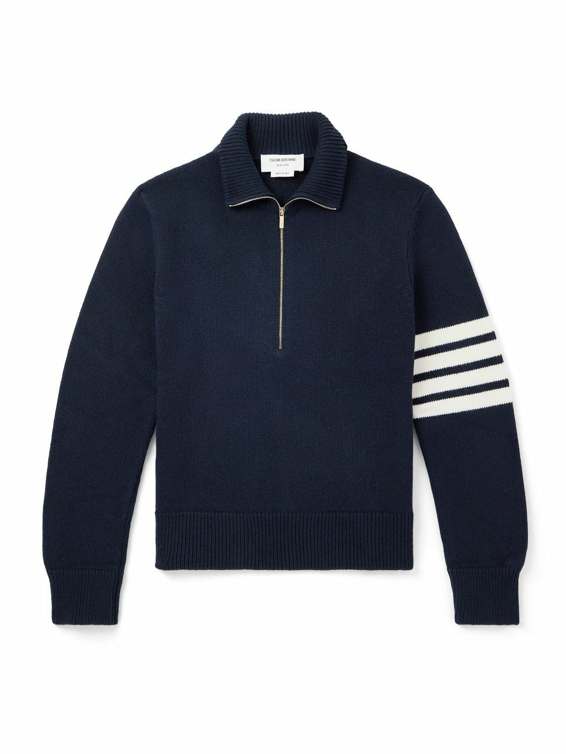 Thom Browne - Striped Cotton Sweater - Men - Sky blue Thom