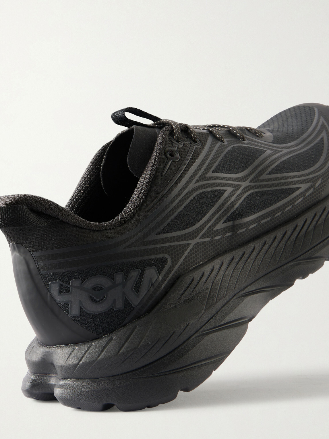 Hoka - Mach Remastered Rubber-Trimmed Mesh Sneakers - Black