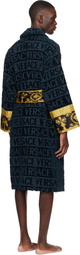 Versace Navy 'I Heart Baroque' Bathrobe