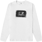 C.P. Company Men's Long Sleeve Patch Logo T-Shirt in Gauze White