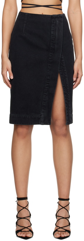 Photo: ioannes Black Wrap Denim Miniskirt