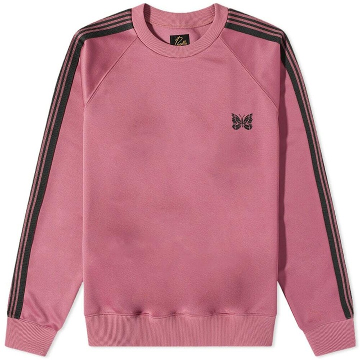 Photo: Needles Men's Poly Smooth Track Crew Sweat in Smoke Pink