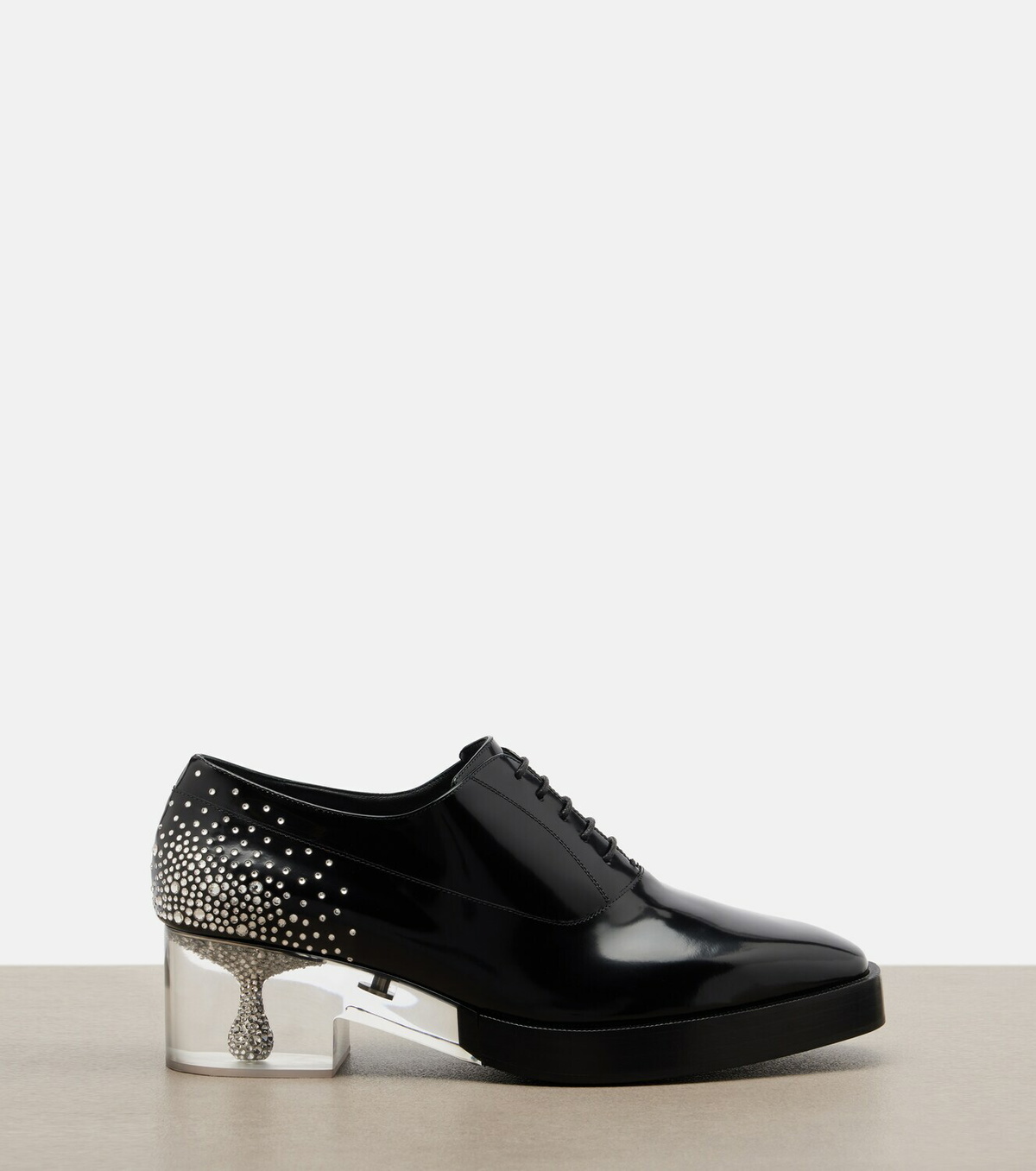 Noir Kei Ninomiya x Jimmy Choo crystal-embellished leather derby shoes