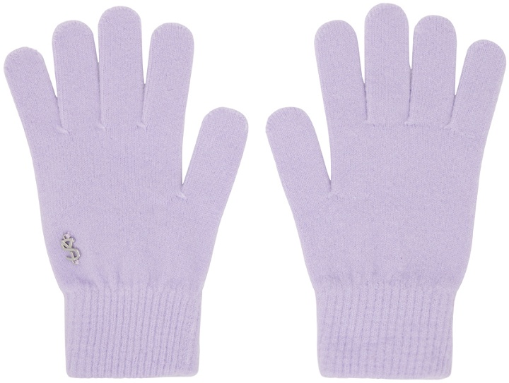 Photo: Yves Salomon Purple Logo Plaque Gloves