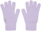 Yves Salomon Purple Logo Plaque Gloves