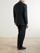 Saman Amel - Linen Double-Breasted Blazer - Black