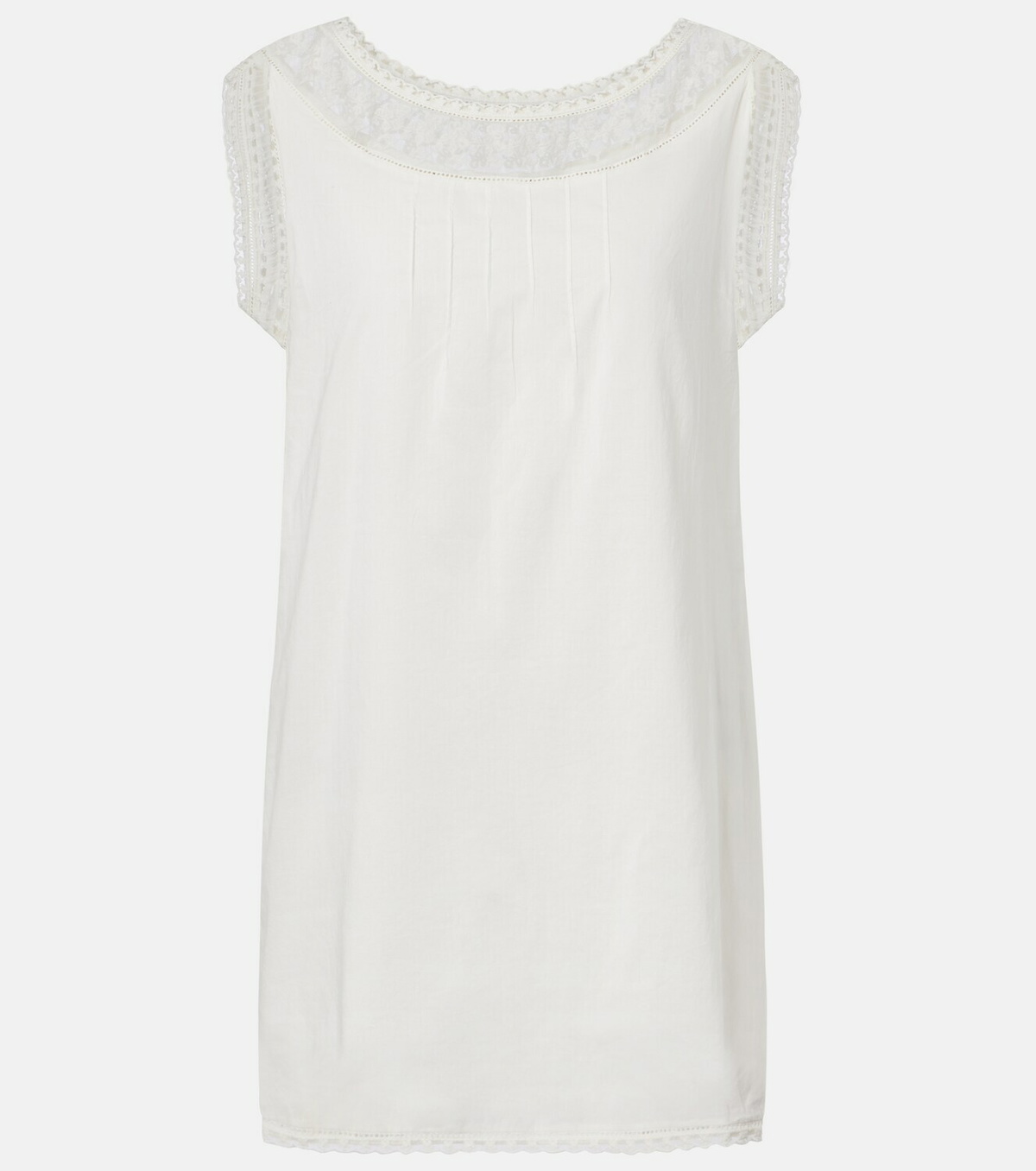 Posse Danielle lace-trimmed cotton minidress