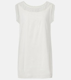 Posse Danielle lace-trimmed cotton minidress