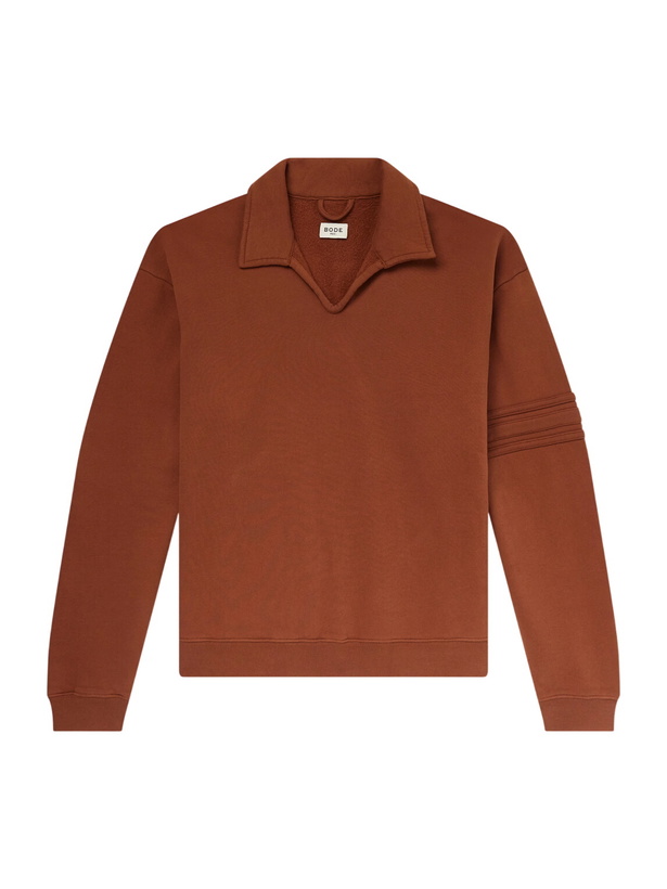Photo: BODE - Crew Polo Cotton-Jersey Sweatshirt - Orange