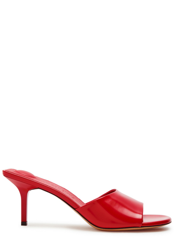 Photo: Jacquemus Les Mules Cubisto 70 Glossed Leather Mules Red
