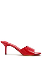 Jacquemus Les Mules Cubisto 70 Glossed Leather Mules Red