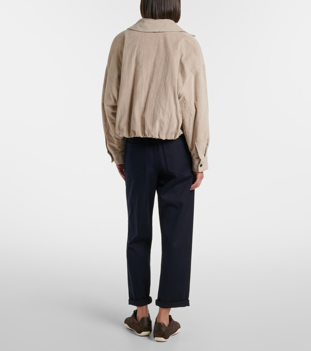 Brunello Cucinelli Monili cotton-blend straight pants