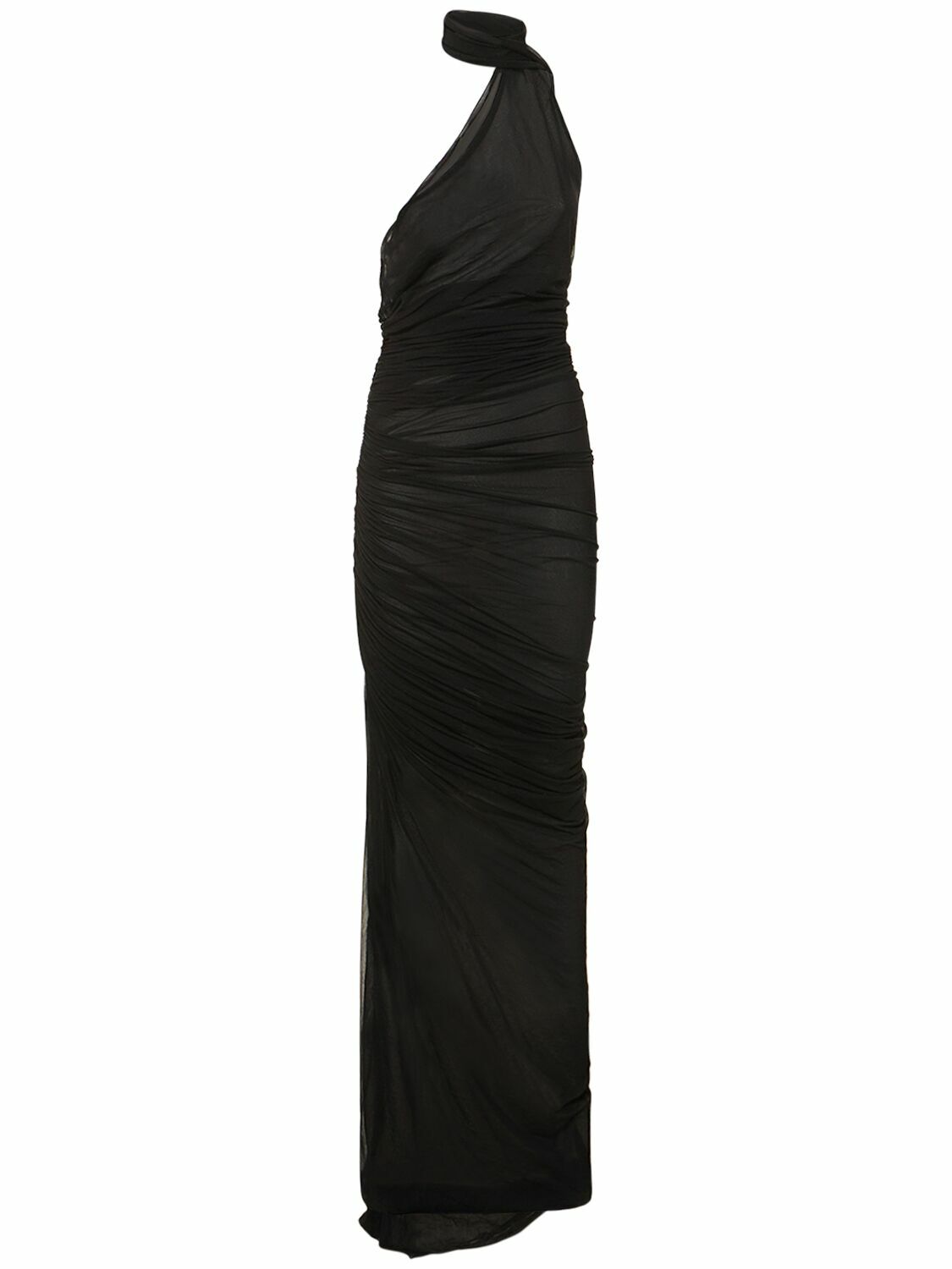 ludovic de saint sernin sheer dress Ludovic de Saint Sernin Black Semi-Sheer Maxi Dress Ludovic de Saint Sernin