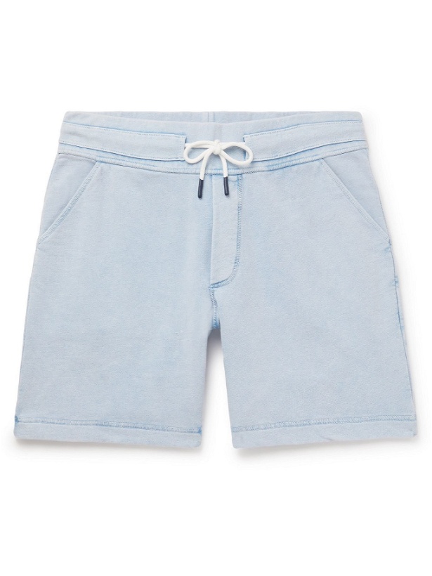 Photo: ORLEBAR BROWN - Dania Slim-Fit Washed Cotton-Jersey Drawstring Shorts - Blue