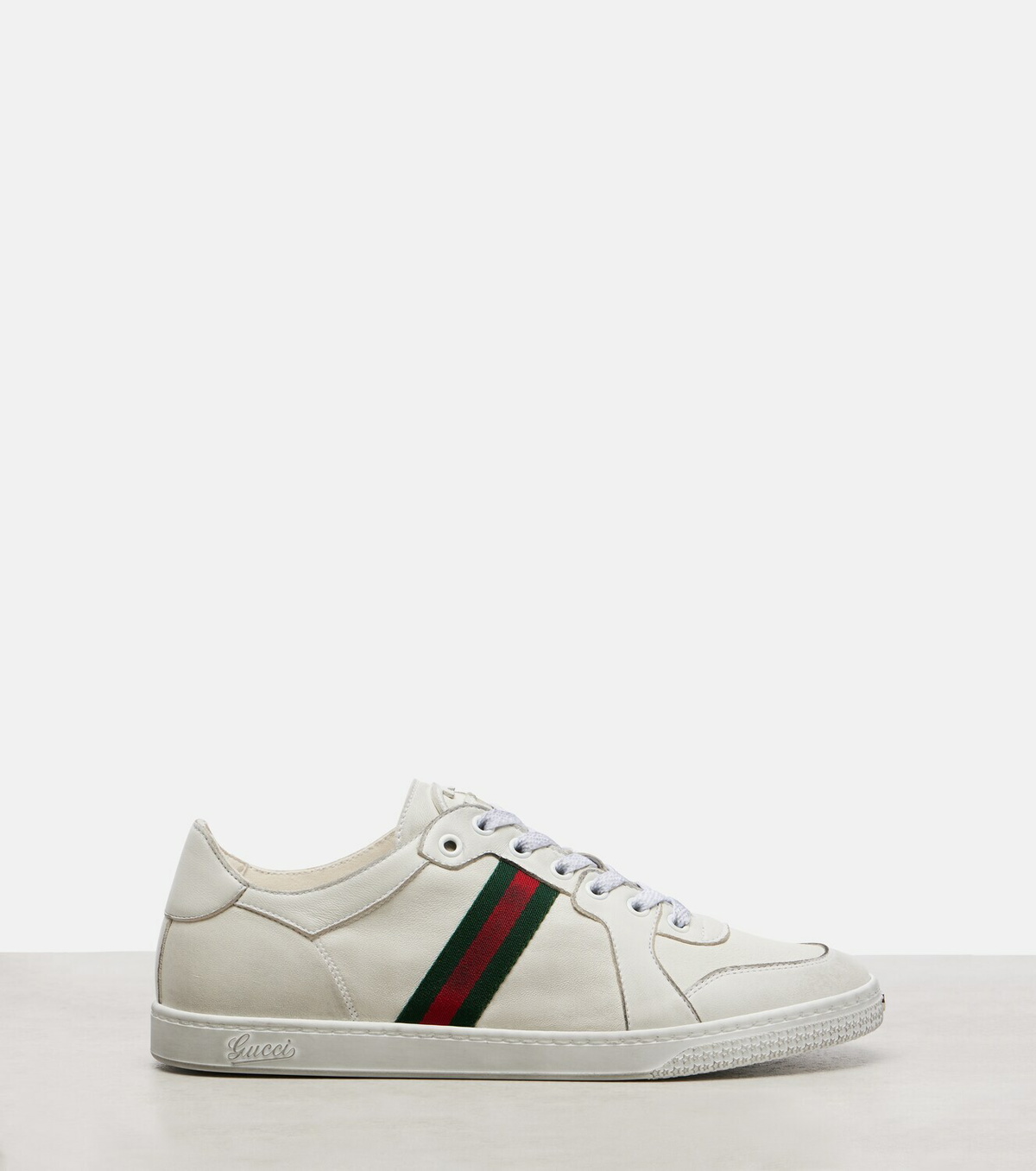 Gucci Stretch Web Stripe leather sneakers