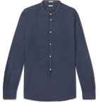 Massimo Alba - Grandad-Collar Modal and Cotton-Blend Twill Half-Placket Shirt - Men - Blue
