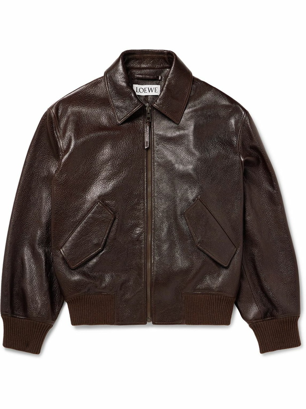 Photo: LOEWE - Textured-Leather Jacket - Brown
