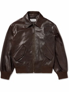 LOEWE - Textured-Leather Jacket - Brown
