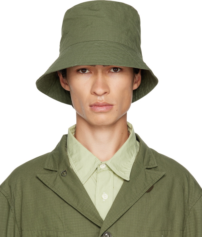 Photo: Engineered Garments Green Quilted Brim Bucket Hat