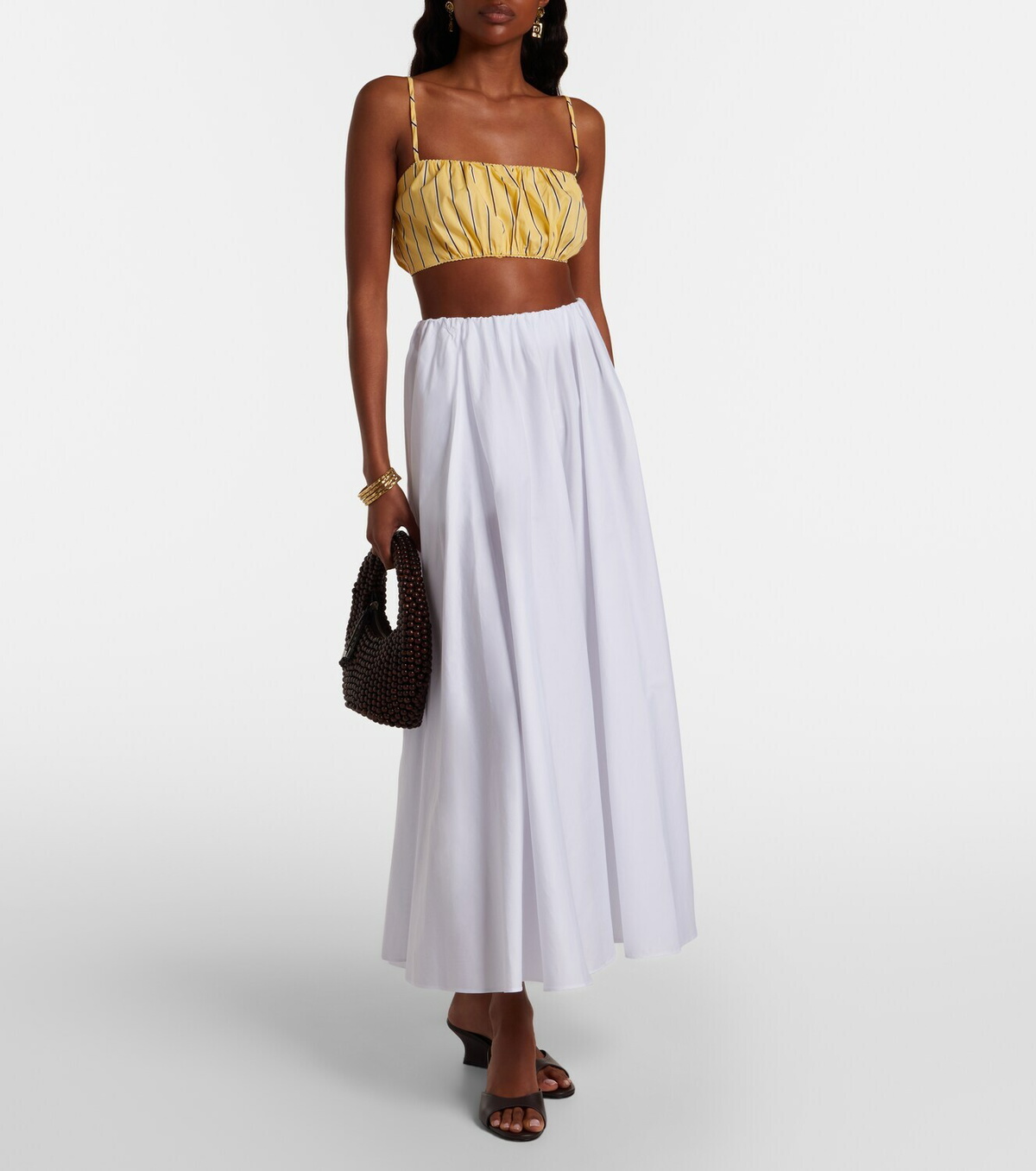 Staud Fiore striped cotton crop top