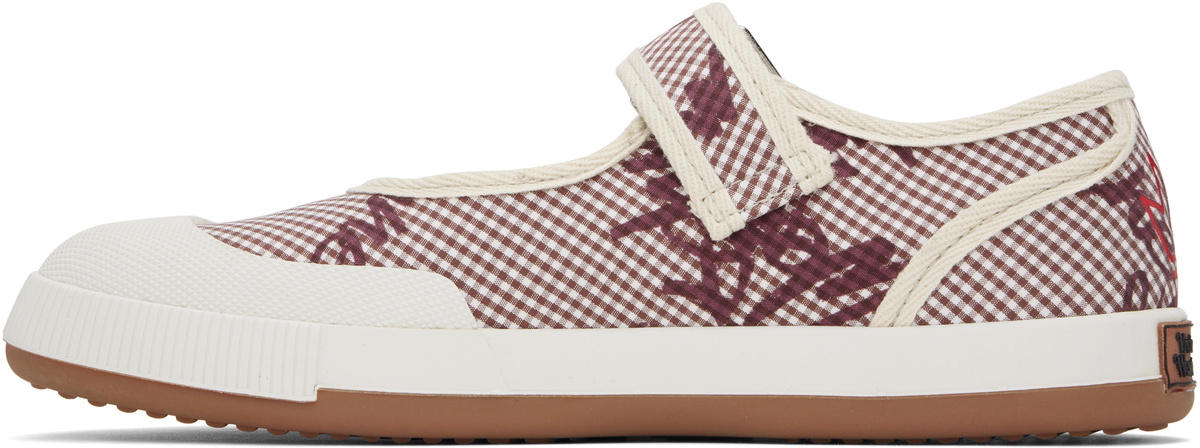 Vivienne Westwood Red & White Animal Gym Bar Ballerina Flats