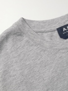 A.P.C. - Logo-Flocked Mélange Cotton-Jersey T-Shirt - Gray