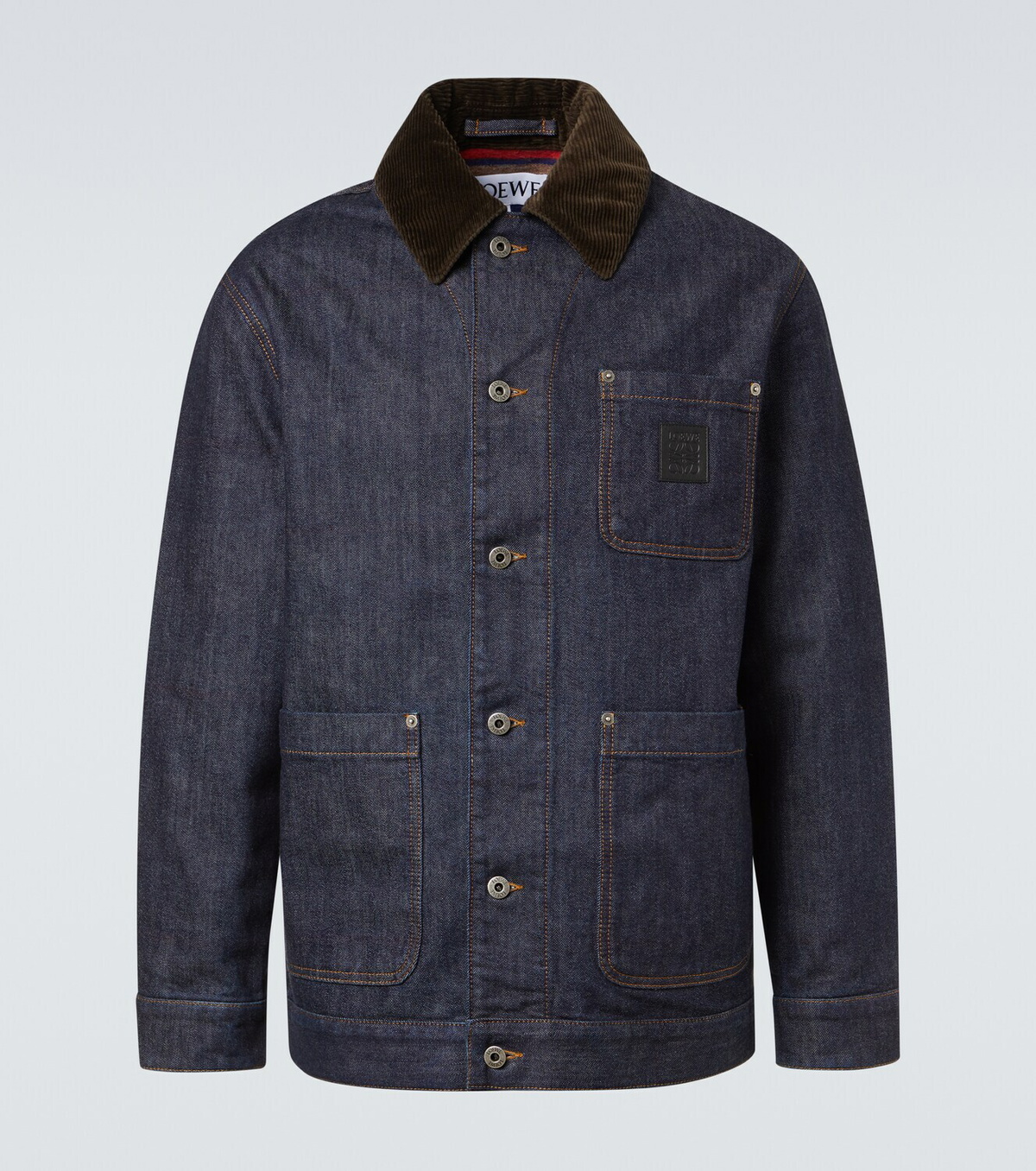 Loewe Corduroy-trimmed denim jacket