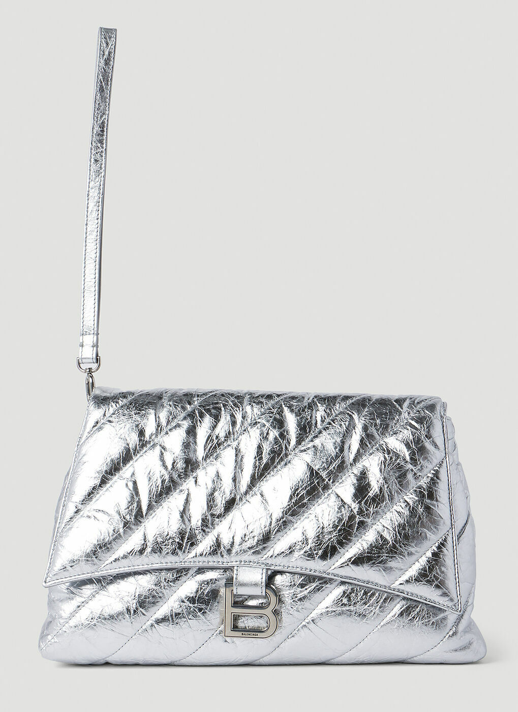 Balenciaga - Crush Pochette Clutch Bag in Silver Balenciaga