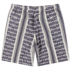 Needles Men's Papillion Stripe Jacquard Basketball Short in White