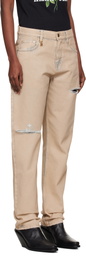 AMIRI Beige Straight Ripped Jean