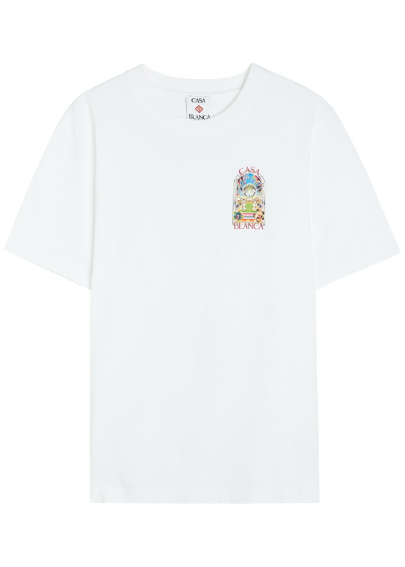 Photo: Casablanca Landscape Printed Cotton T-shirt White