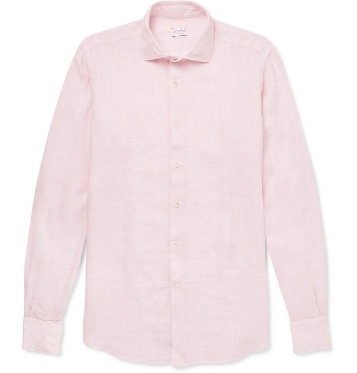 Photo: Incotex - Slim-Fit Linen Shirt - Men - Pink