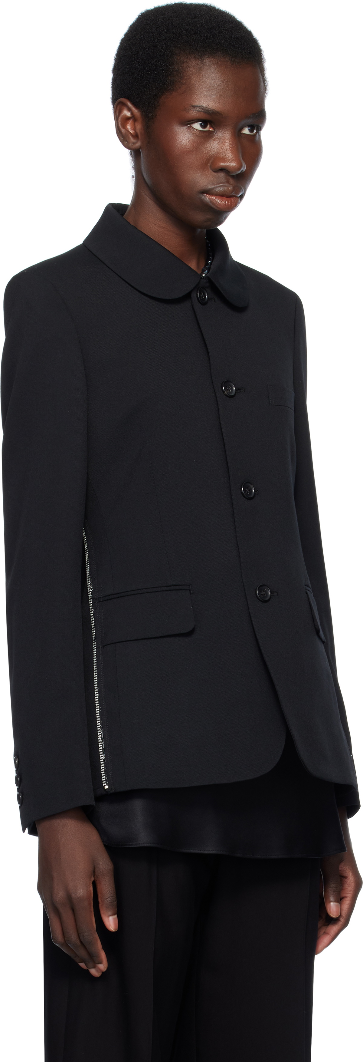 Black Comme des Garçons Black Wool Gabardine Blazer