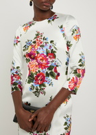 Dolce & Gabbana Floral-print Satin Midi Dress White