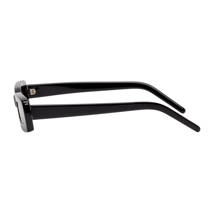 George Keburia Black Long Rectangular Sunglasses