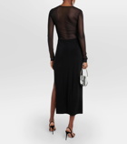 Norma Kamali Dash mesh and jersey maxi dress