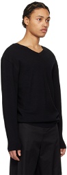 AMOMENTO Black V-Neck Sweater