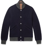 Brunello Cucinelli - Reversible Wool and Cashmere-Blend Bomber Jacket - Men - Navy