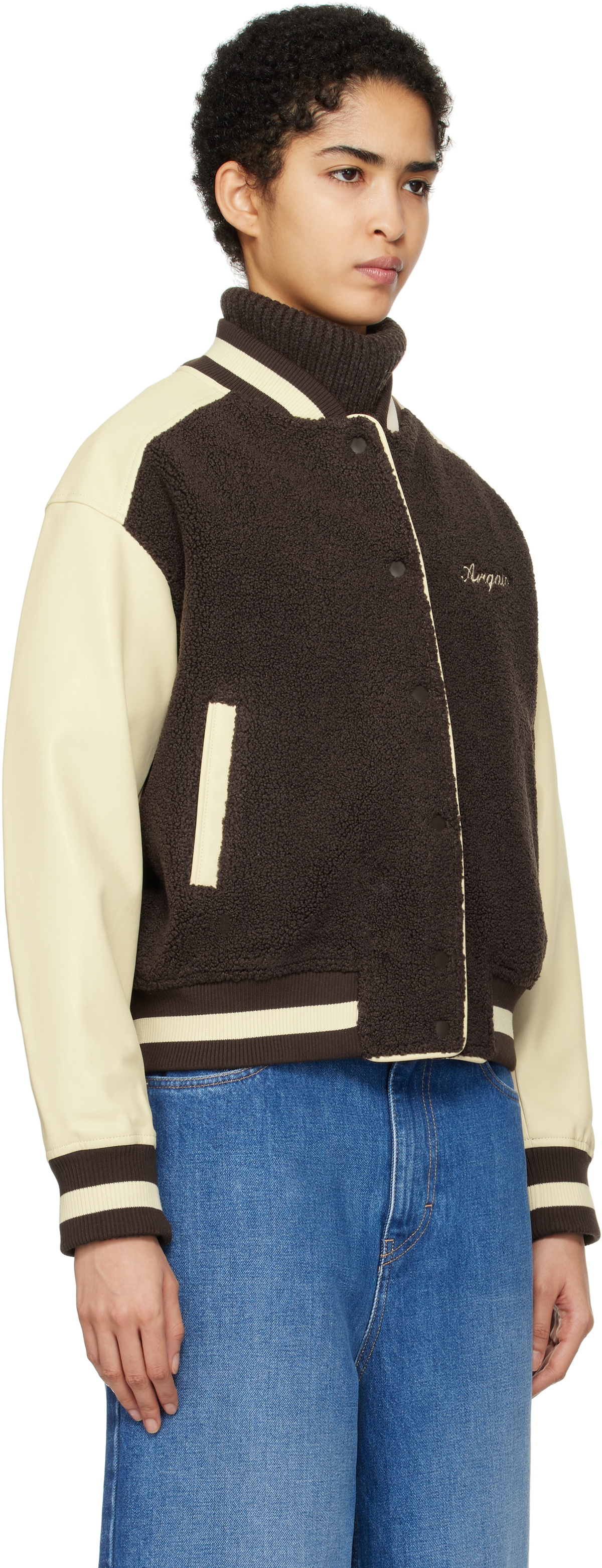 Axel Arigato Brown & Beige Saul Varsity Bomber Jacket