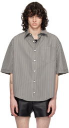 AMI Paris Black & White Stripe Shirt
