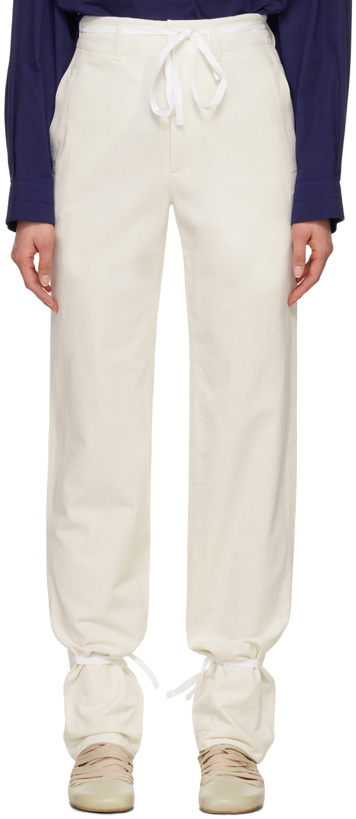 Photo: LEMAIRE White Straight Trousers