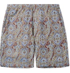 Needles - Wide-Leg Paisley Jacquard Shorts - Blue