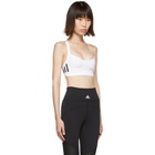 adidas Originals White All Me 3-Stripes Sports Bra