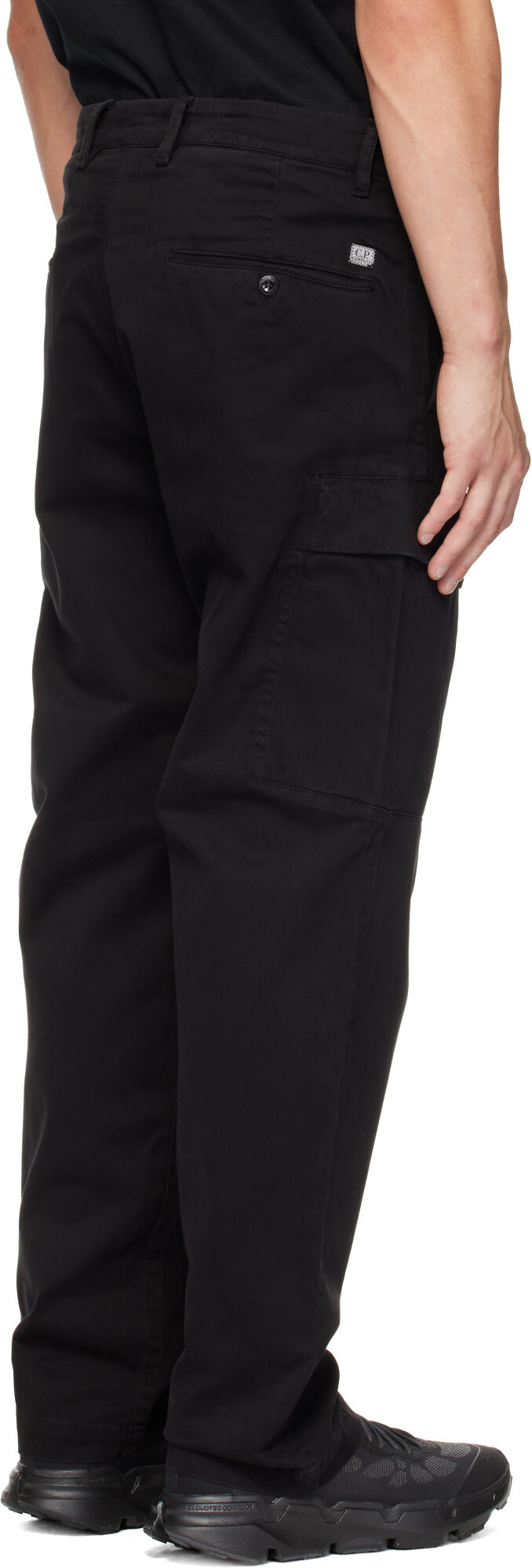 C.P. Company Black Stretch Sateen Regular Cargo Pants