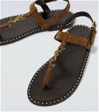 Saint Laurent Cassandre studded leather sandals