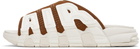 Nike Tan & Off-White Air More Uptempo Pool Slides