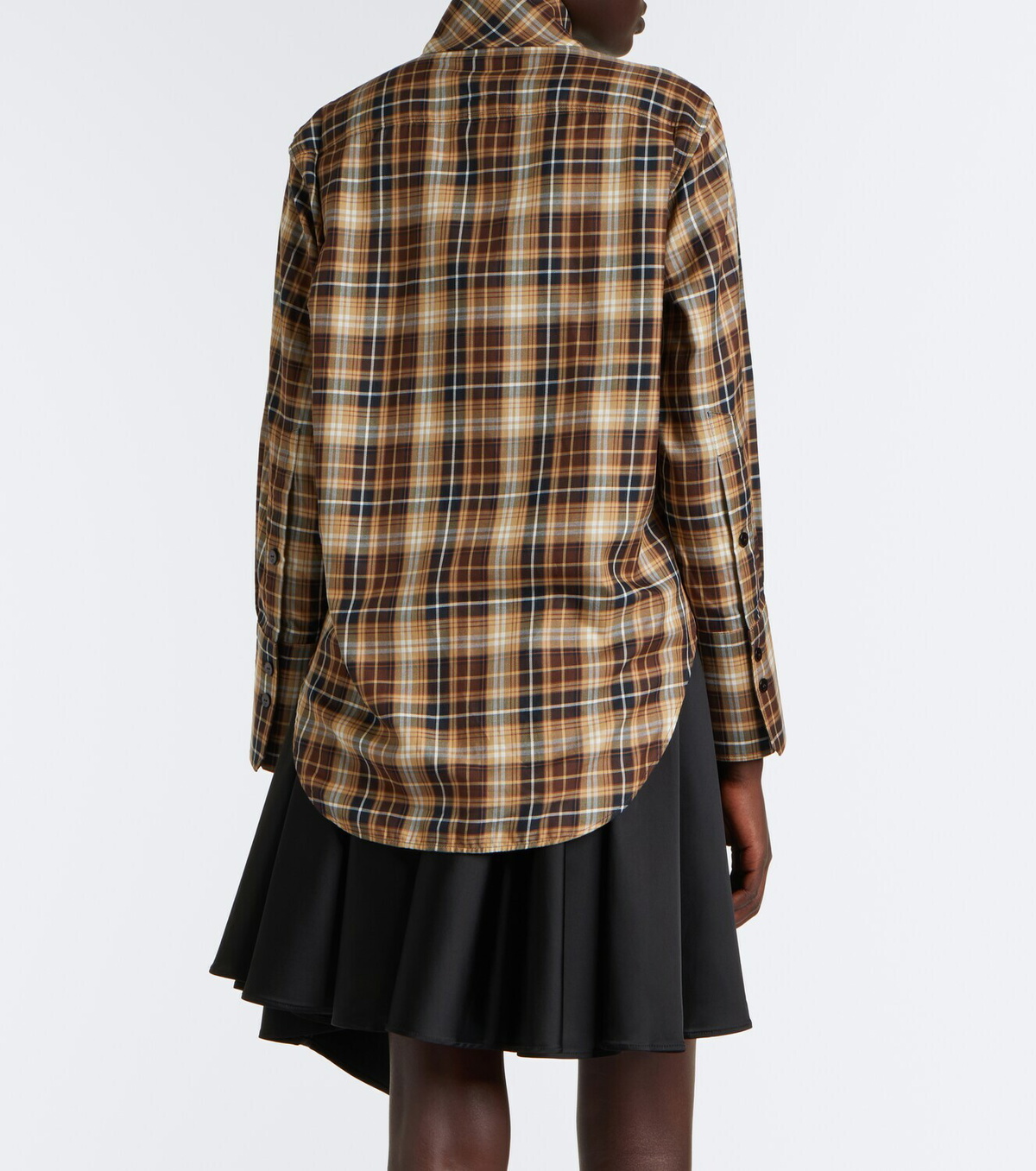 Patou Bow-detail checked cotton shirt