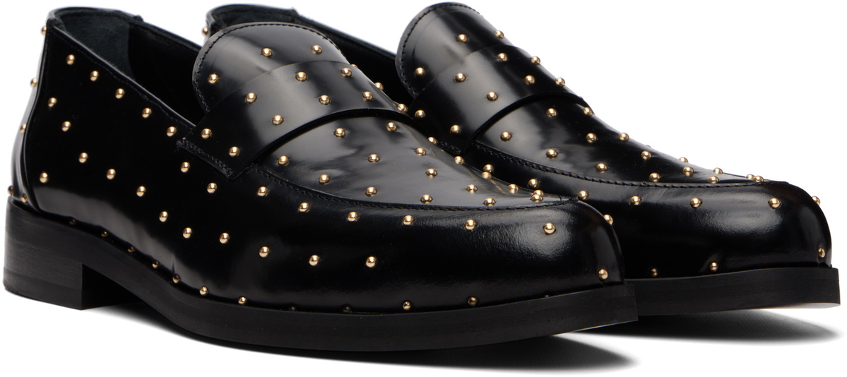 Ernest W. Baker Black Studded Leather Loafers